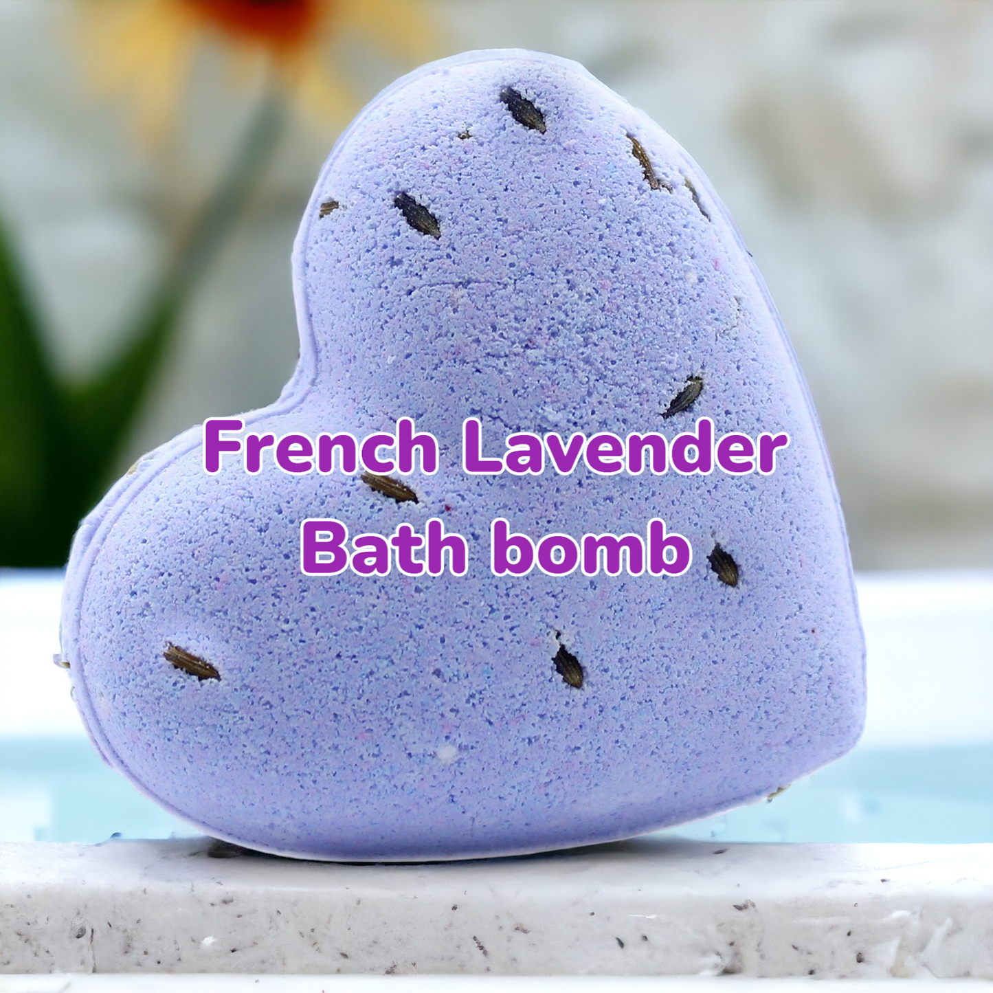 French Lavender scented heart shaped bath bomb